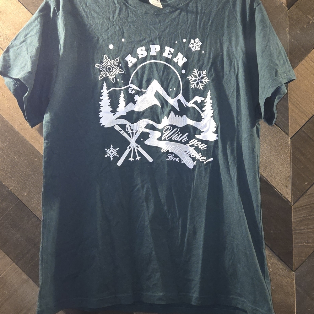 PINK Victoria's Secret Aspen Graphic Tee - Dark Green